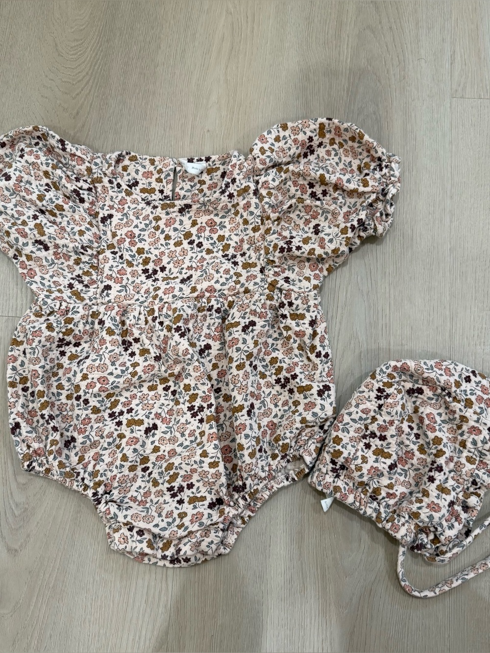 Quincy Mae Romper with Matching Bonnet